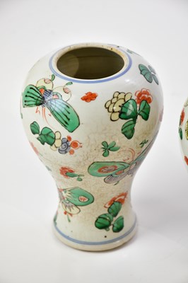 Lot 1016 - Two Chinese porcelain Ming Dynasty baluster...