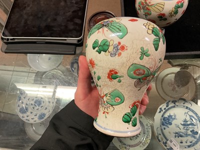 Lot 1016 - Two Chinese porcelain Ming Dynasty baluster...