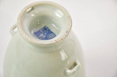 Lot 1001 - A Chinese porcelain celadon glazed lantern...