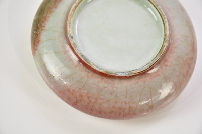 Lot 1004 - A Chinese porcelain peach bloom brush washer,...