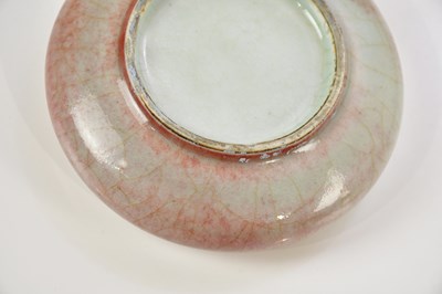 Lot 1004 - A Chinese porcelain peach bloom brush washer,...
