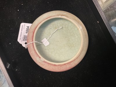 Lot 1004 - A Chinese porcelain peach bloom brush washer,...