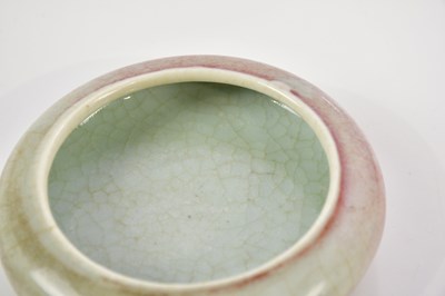 Lot 1004 - A Chinese porcelain peach bloom brush washer,...