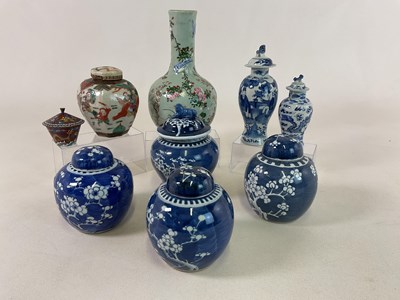 Lot 379 - Blue and white ginger jars and others