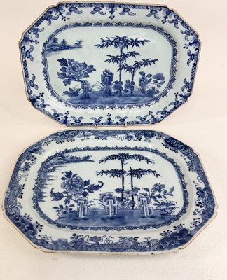 Lot 371 - Two circa 1800 Chinese platters of octagonal...