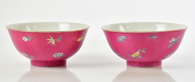 Lot 1003 - A pair of 19th century Chinese porcelain ruby...