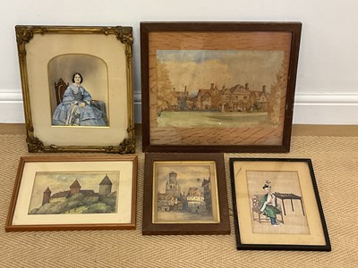 Lot 490 - UNATTRIBUTED; five various watercolours, three...