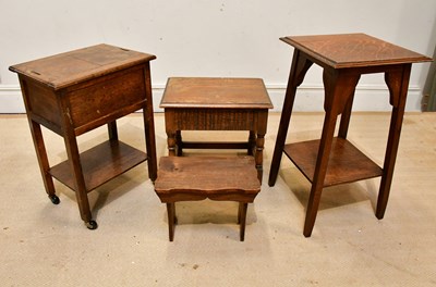 Lot 177 - An Arts and Crafts oak occasional table,...