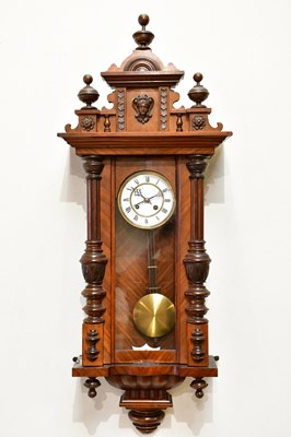 Lot 314 - A late 19th century Vienna type wall clock,...