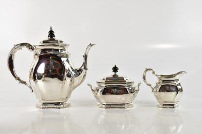 Lot 544 - A Danish silver three piece tea service, each...