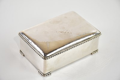 Lot 237 - A wood lined Danish silver cigarette box,...