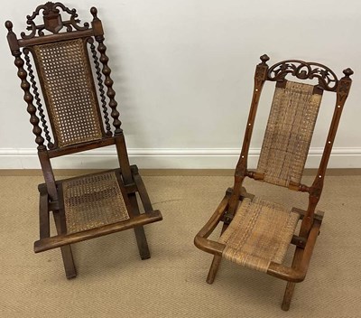 Lot 790 - Two 19th century folding chairs, a mahogany...