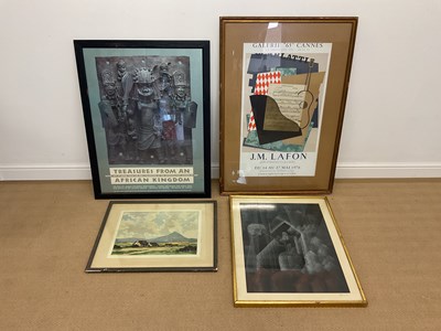 Lot 476 - Four prints, comprising an exhibition poster,...