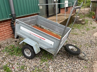 Lot 393 - A metal trailer with galvanised side panels,...