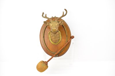 Lot 320 - A vintage wall-mounting brass gong, diameter...