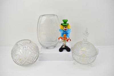 Lot 311 - Four items of clear and art glass comprising a...