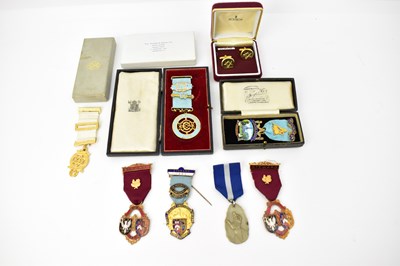 Lot 372 - Various Masonic gilt and silver gilt jewels,...