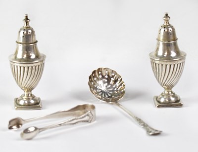 Lot 783 - Hallmarked silver items comprising two pepper...