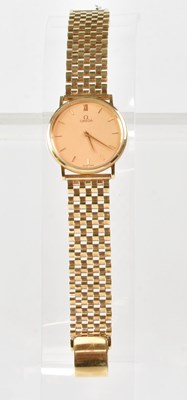 Lot 995 - OMEGA; a 9ct gold quartz wristwatch, no.1365...