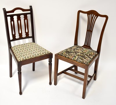 Lot 109 - Two pairs of dining chairs, one Georgian-style...