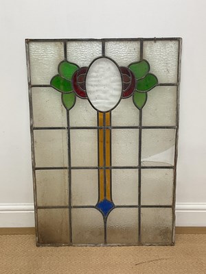 Lot 746 - An early 20th century leaded stained glass...