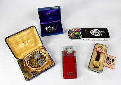 Lot 965 - A collection of watches and costume jewellery,...