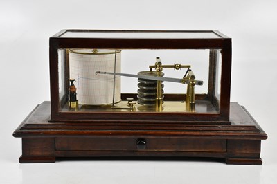 Lot 357 - A mahogany cased barograph, with single base...