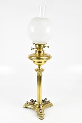 Lot 370 - A Victorian style Corinthian column oil lamp,...