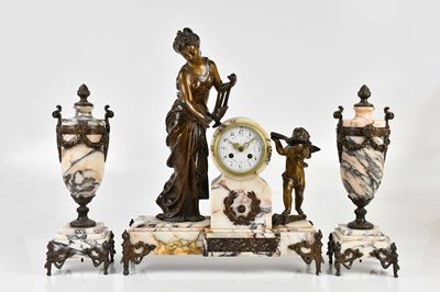 Lot 321 - A late 19th century French marble and bronzed...