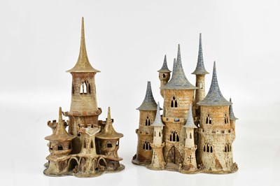 Lot 562 - Two large studio pottery castles, height of...