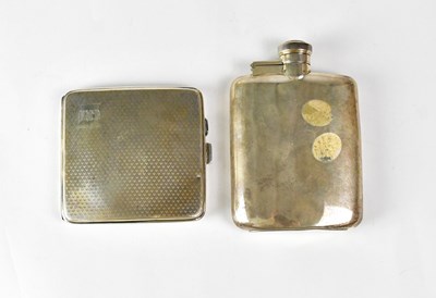 Lot 722 - A George VI hallmarked silver hip flask of...