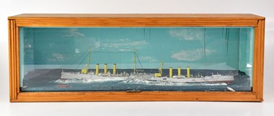 Lot 424 - A wooden cased maritime diorama, 'SMS Emden...