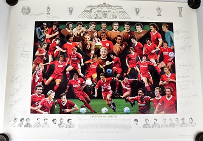 Lot 551 - LIVERPOOL FC; a colour poster, 'Legends of...