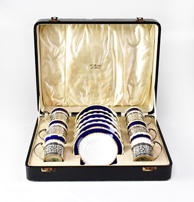 Lot 926 - AYNSLEY; a cased set of eight George VI...