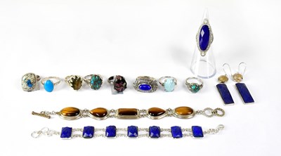 Lot 945 - A group of 925 silver gem set jewellery,...