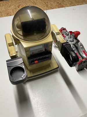 Lot 174 - TOMY; an Omnibot robot and one other, taller...