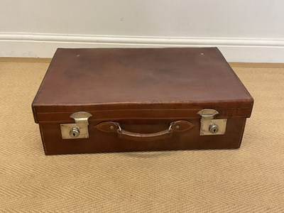 Lot 25 - A tan peccary leather suitcase stamped Mappin...