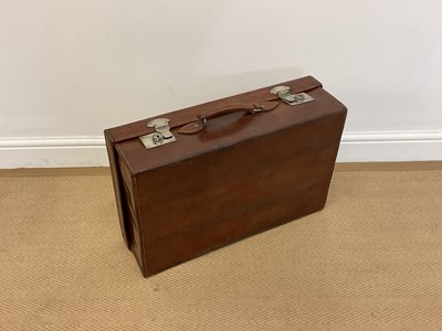 Lot 25 - A tan peccary leather suitcase stamped Mappin...