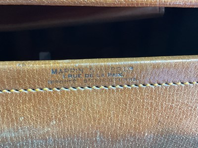 Lot 25 - A tan peccary leather suitcase stamped Mappin...