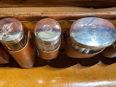 Lot 25 - A tan peccary leather suitcase stamped Mappin...