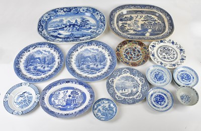 Lot 549 - A collection of blue and white transfer meat...