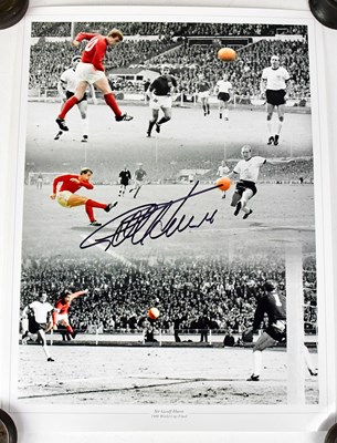 Lot 546 - GEOFF HURST; a black and white poster 'Sir...