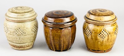 Lot 521 - MIKE DODD (born 1943); a trio of stoneware...