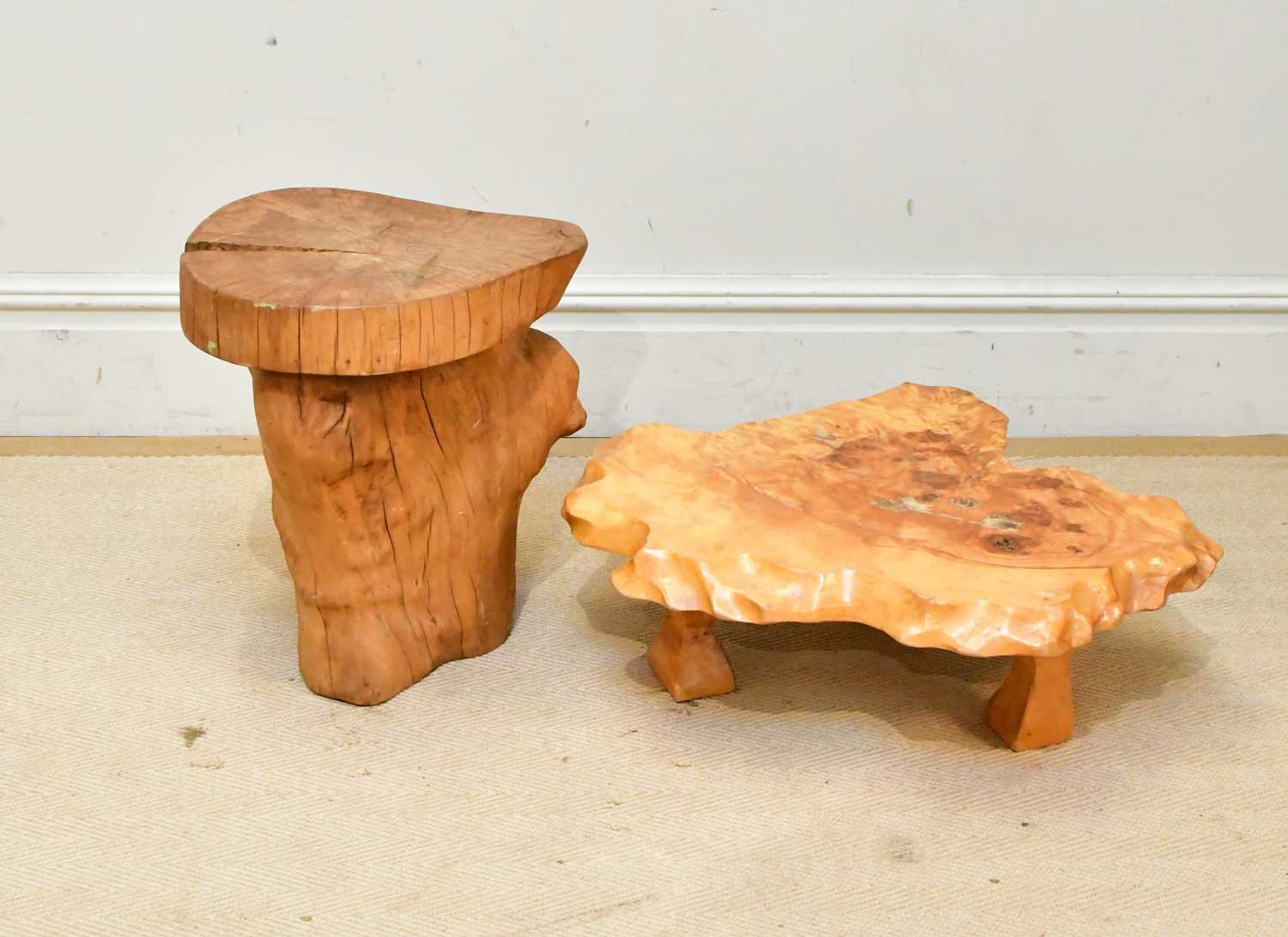 Lot 25 A Japanese elm low coffee table, on block