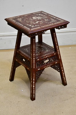 Lot 1108 - A Chinese rosewood two tier occasional table,...