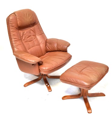 Lot 63 - DANEWAY; a pair of stressless-style swivel...