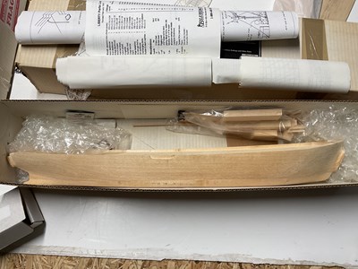 Lot 183 - BLUE JACKET; a large wooden model kit to build...