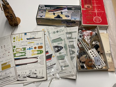 Lot 183 - BLUE JACKET; a large wooden model kit to build...