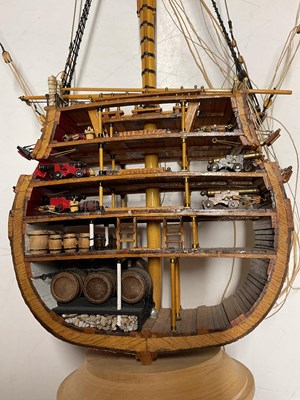 Lot 183 - BLUE JACKET; a large wooden model kit to build...