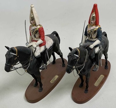 Lot 331 - ROYAL DOULTON; two figures mounted on wooden...